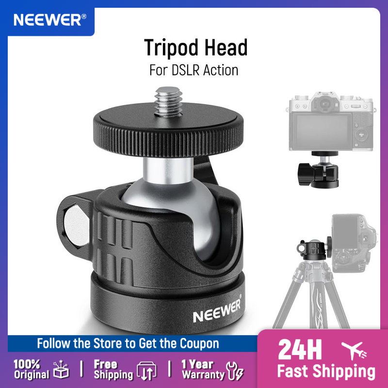 Photography Lighting Continuous - NEEWER Mini-balhoofd, draagbare statiefkop Camera Mount