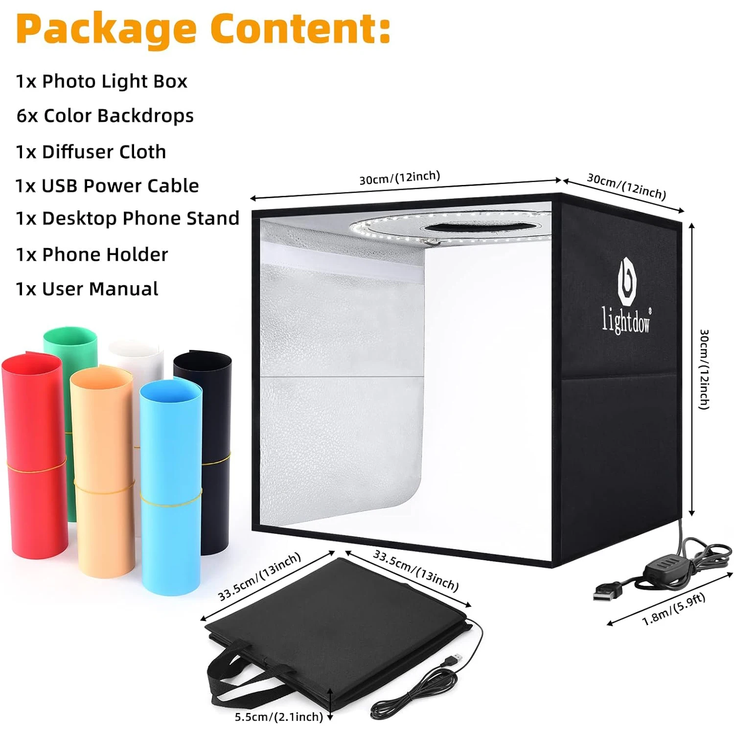 Photography Lighting Set Up - Lightdow Fotostudio Light Box Kit 12