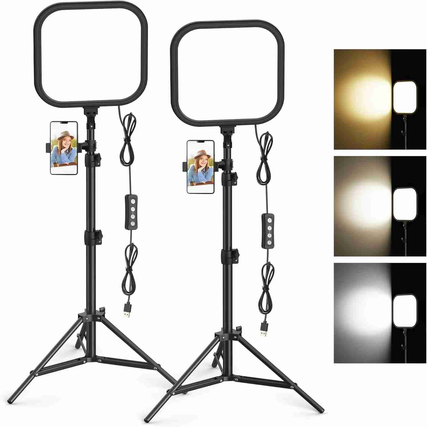 Altson Photography Video Lighting Kit - 2-pack LED Videolamp Set 15W 78''
