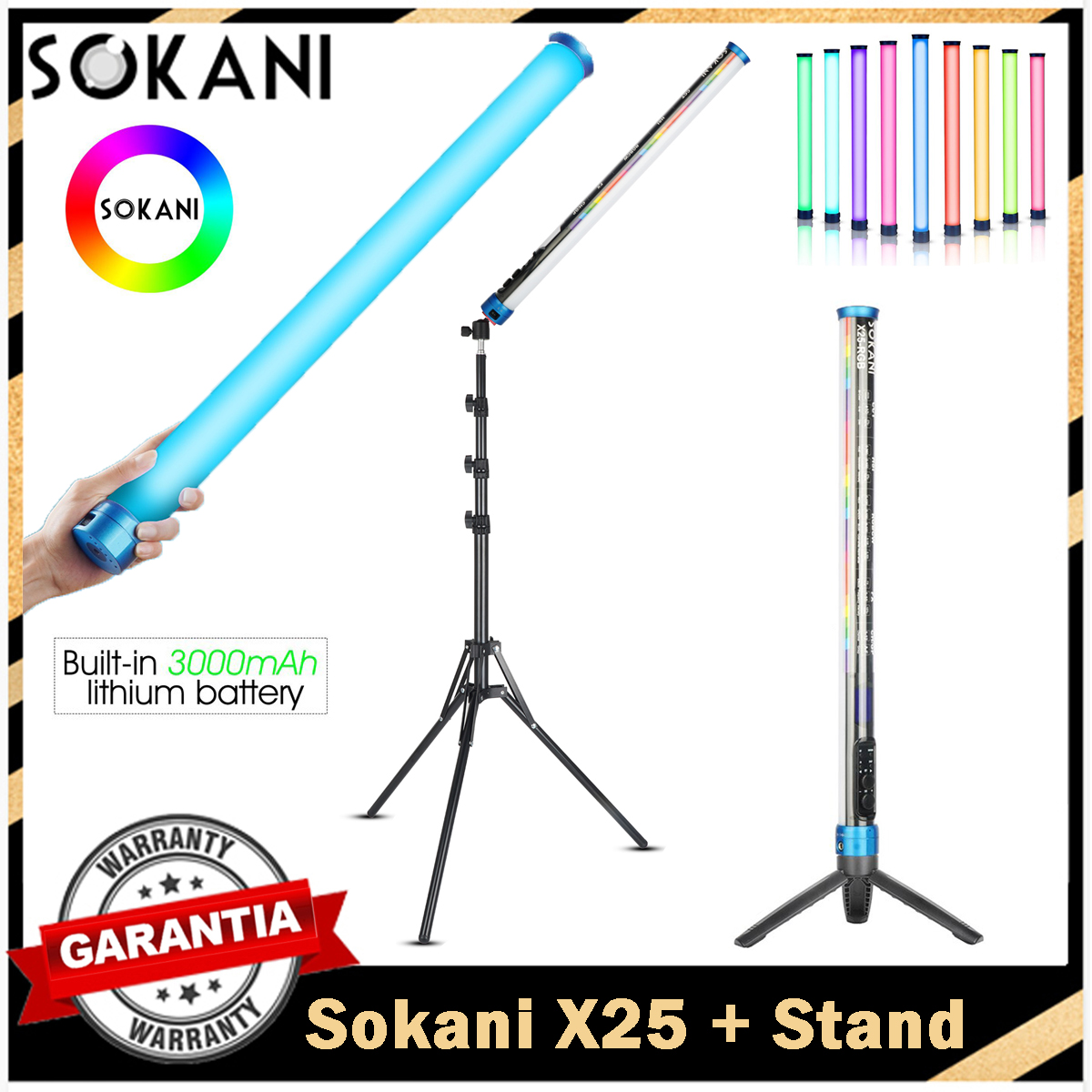 Photography Lighting Wand - Sokani X25 RGB LED-videolamp Handheld Tube