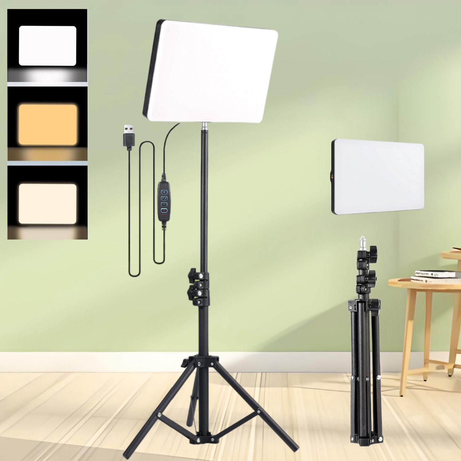 Photography Lighting Portrait - Live streaming ringlichtset: 10-inch 3-kleurig verstelbaar