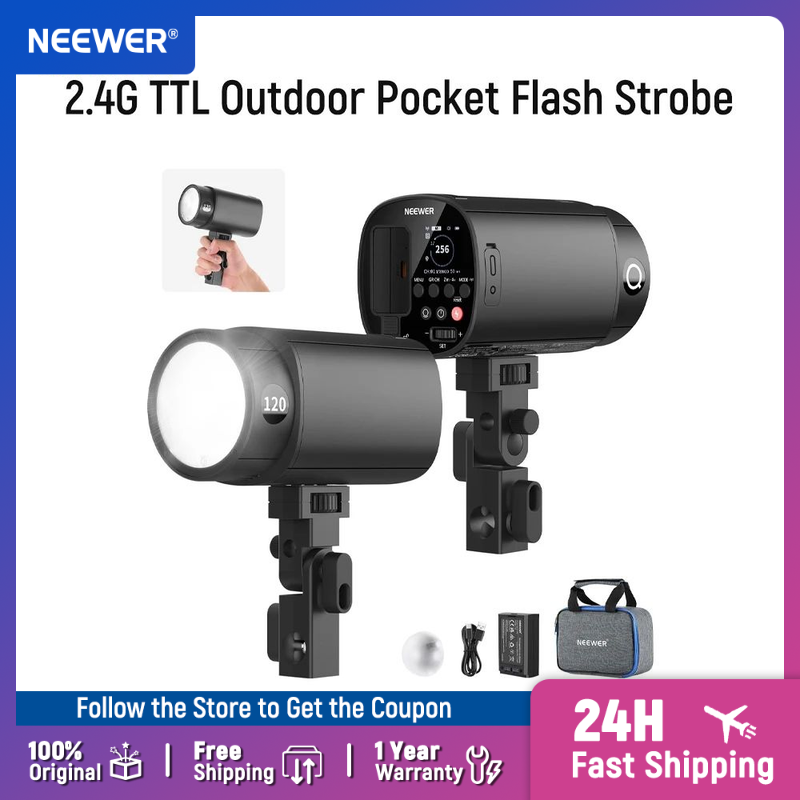 Portable Strobe Monolight - NEEWER 120Ws 2.4G TTL Buitenflits, compatibel