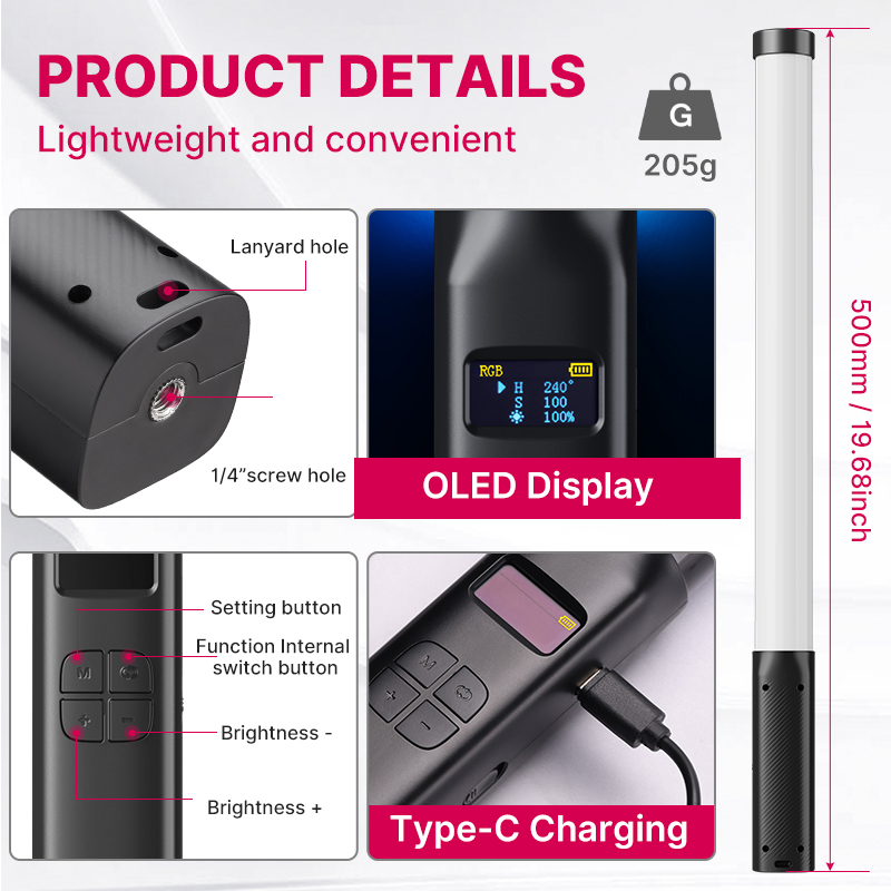 Ulanzi VL119 Handheld RGB Kleu - Photography Lighting Wand recensie en prijs