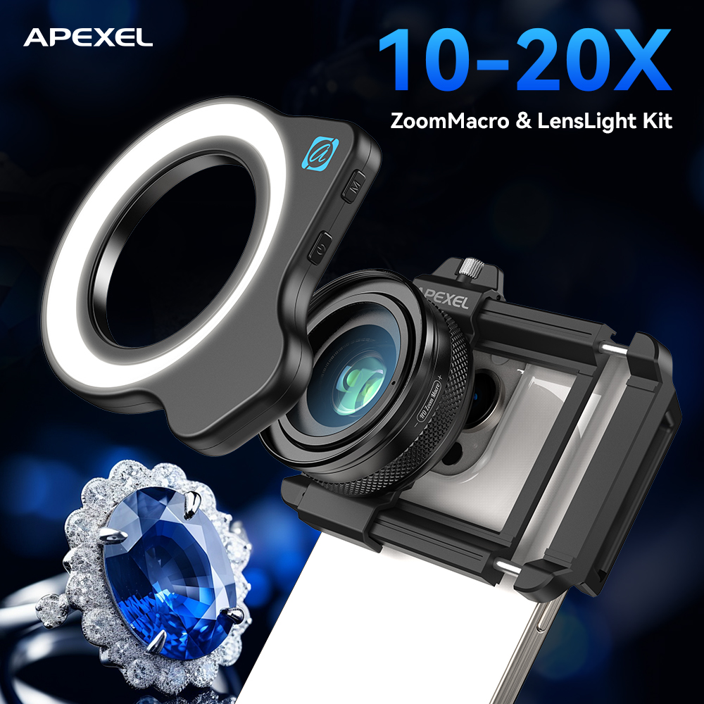 APEXEL 10-20X Verstelbare Zoom - Jewelry Photography Lighting Kit recensie en prijs