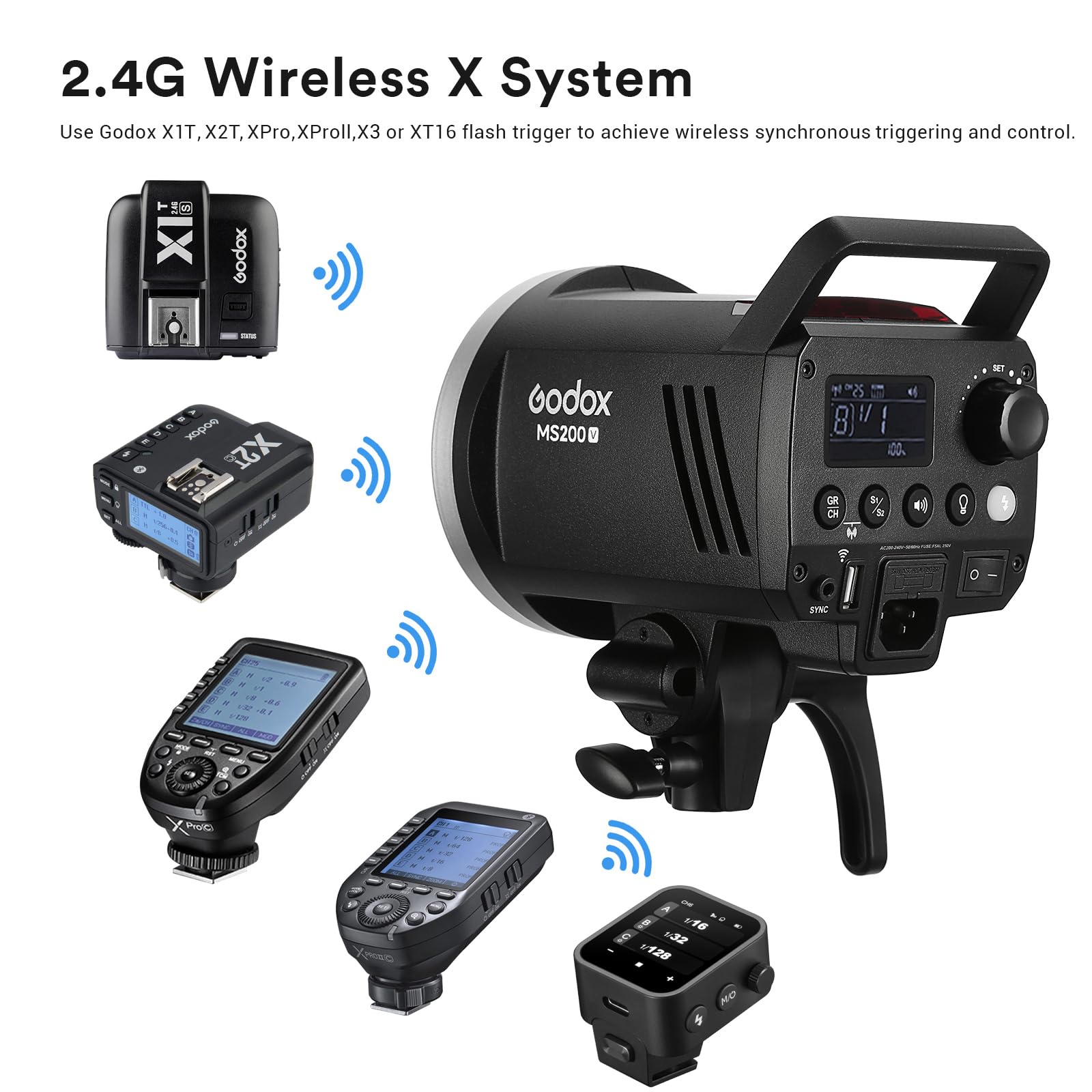 Godox MS200V Studio Strobe Fli - Photography Lighting Portrait recensie en prijs