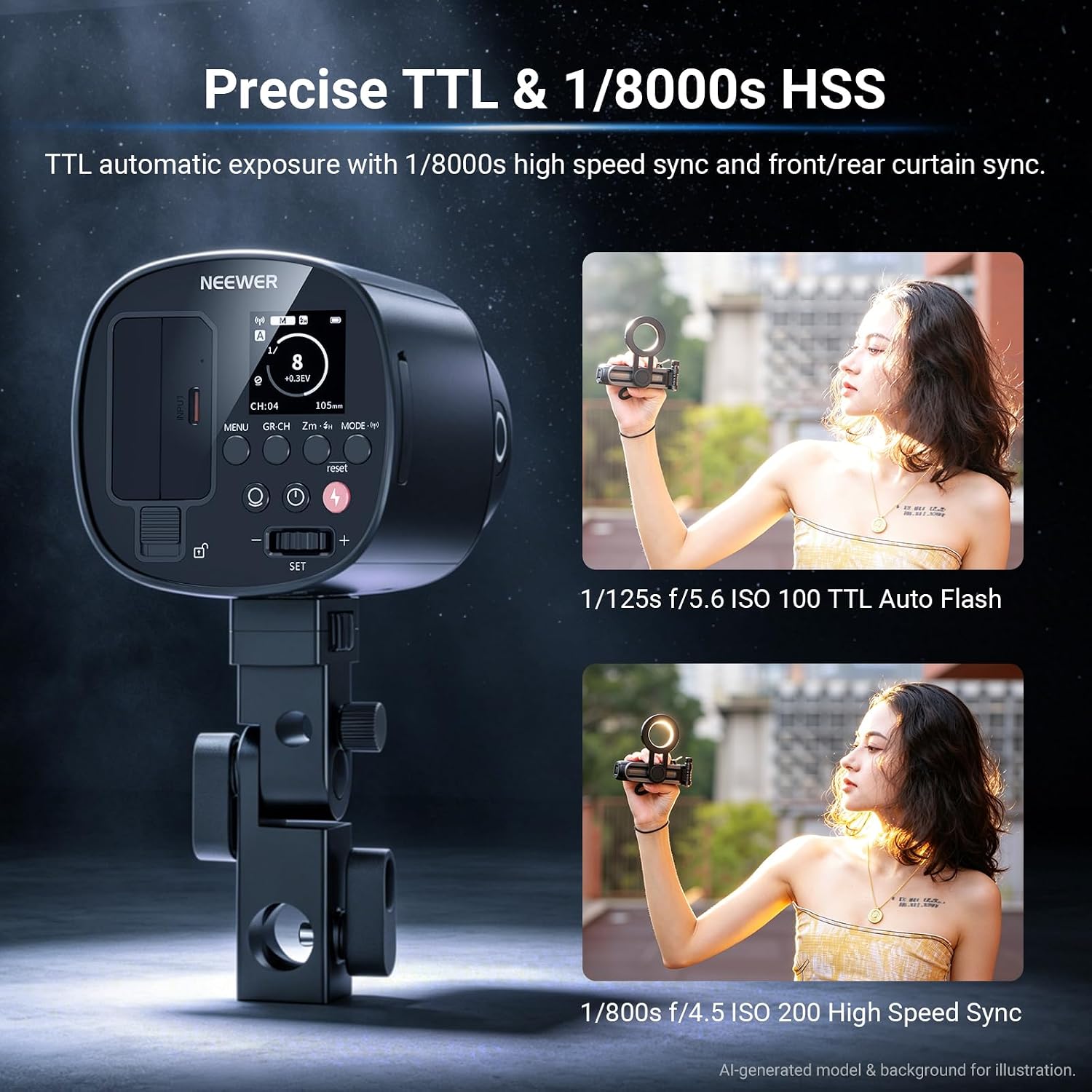 NEEWER Q120 120Ws 2.4G TTL bui - Portable Strobe Monolight recensie en prijs